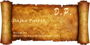 Dajka Patrik névjegykártya